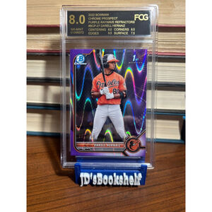 2022 Bowman Chrome Prospects PurpleRayWave Refractor /250 Darell Hernaiz #BCP-27